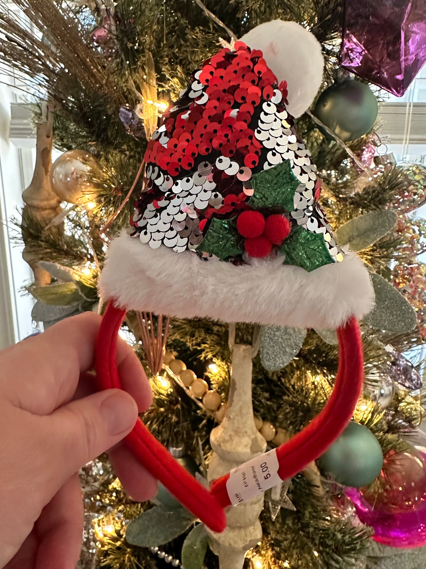 Sequin Santa Hat Headband
