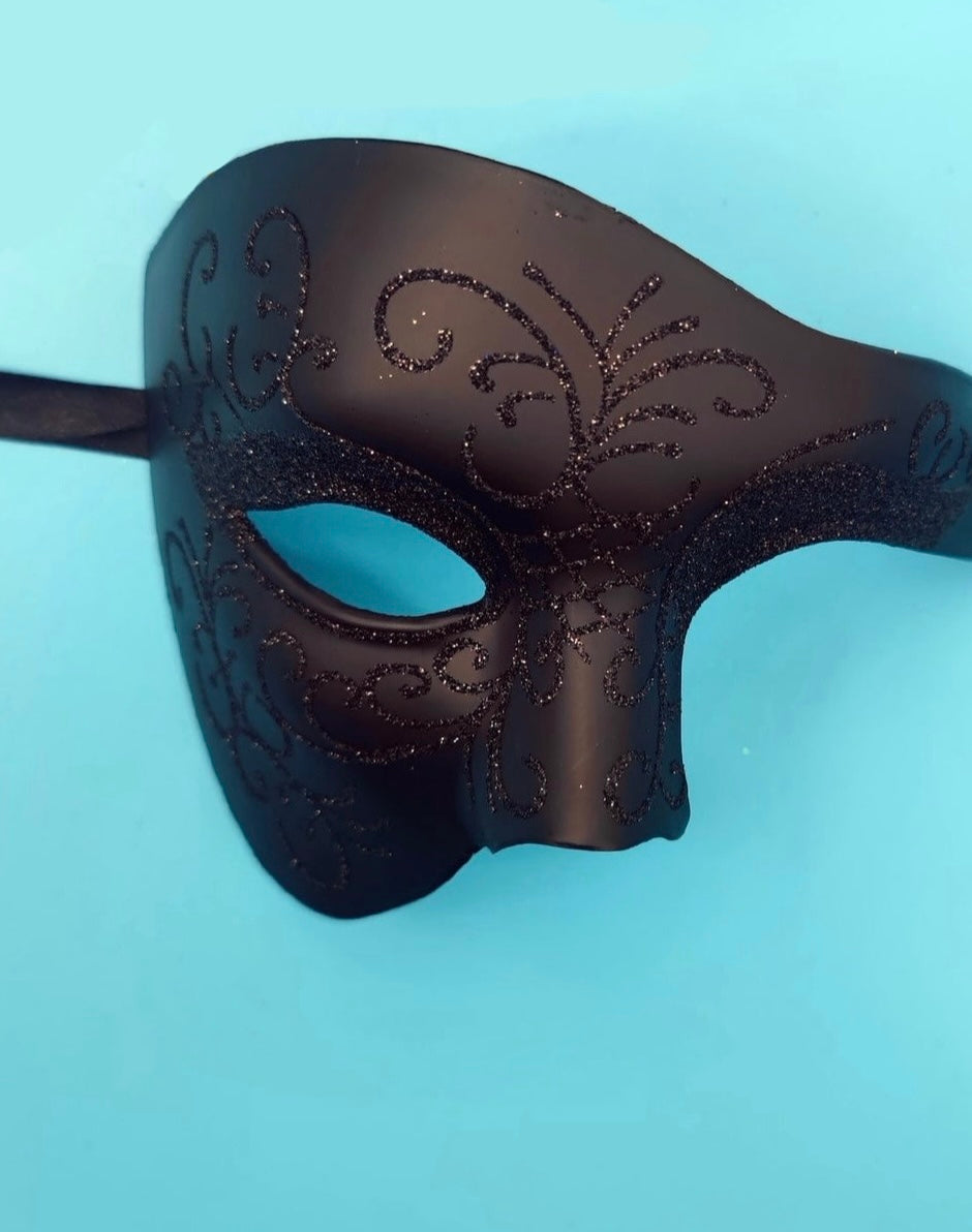 Flower Glitter Half Mask