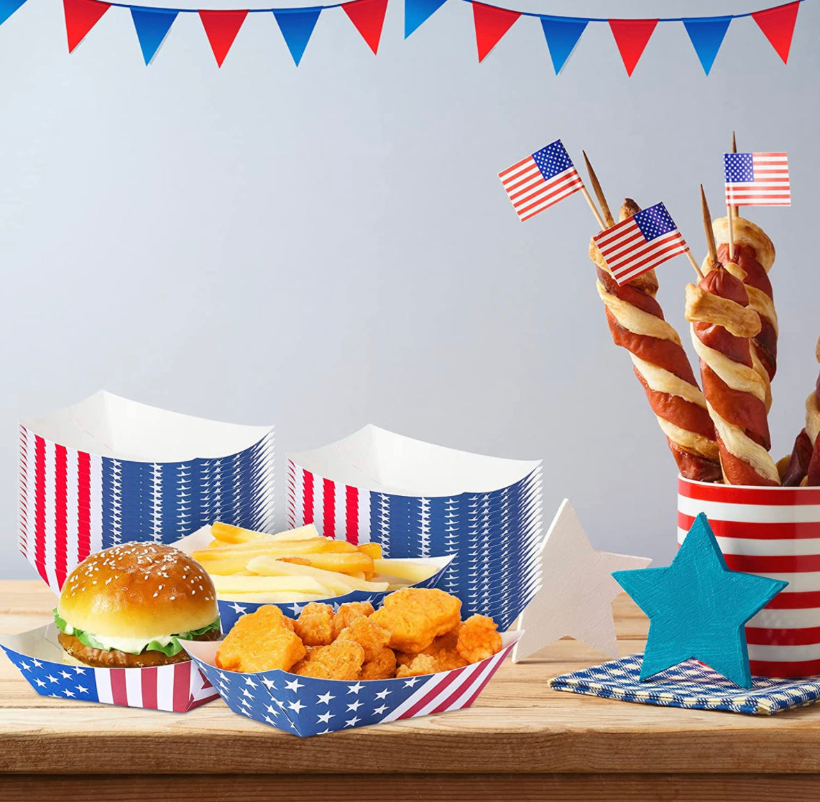 American Flag Paper Trays