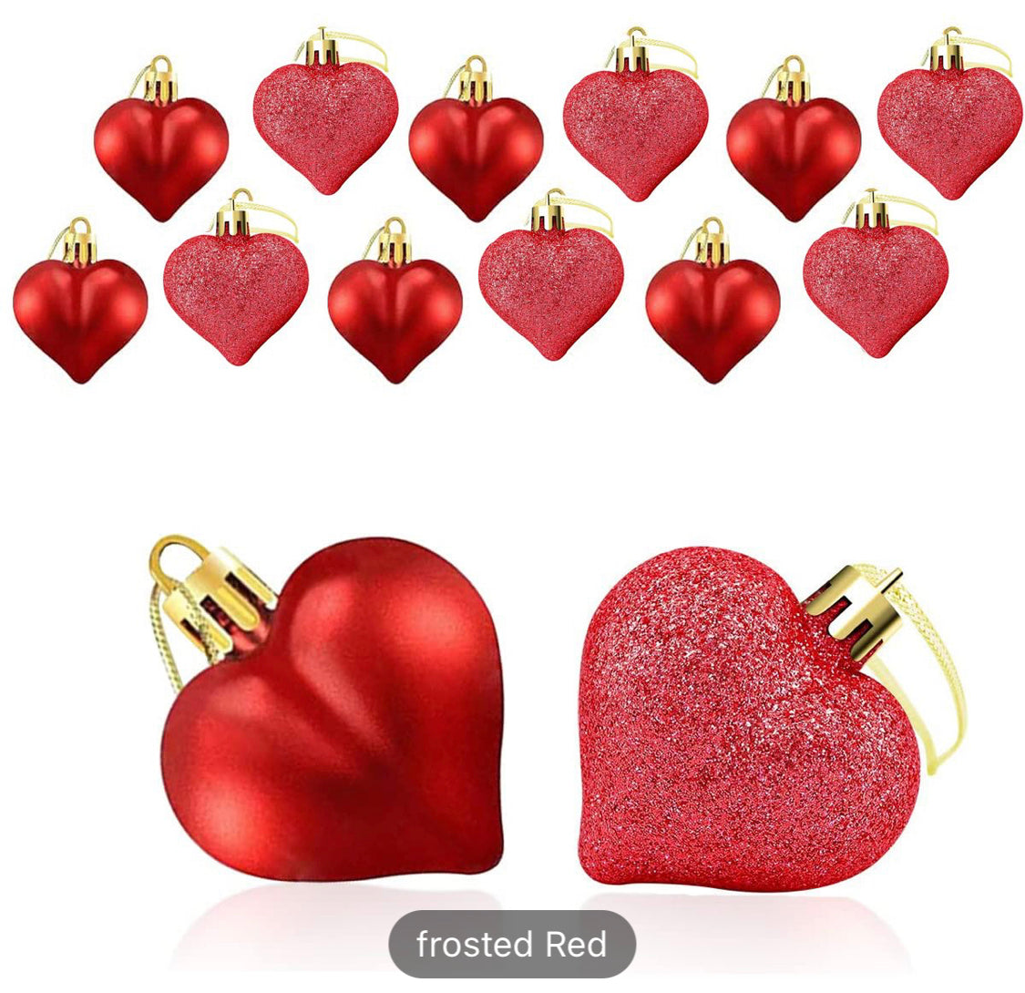 12 piece Heart Ornaments