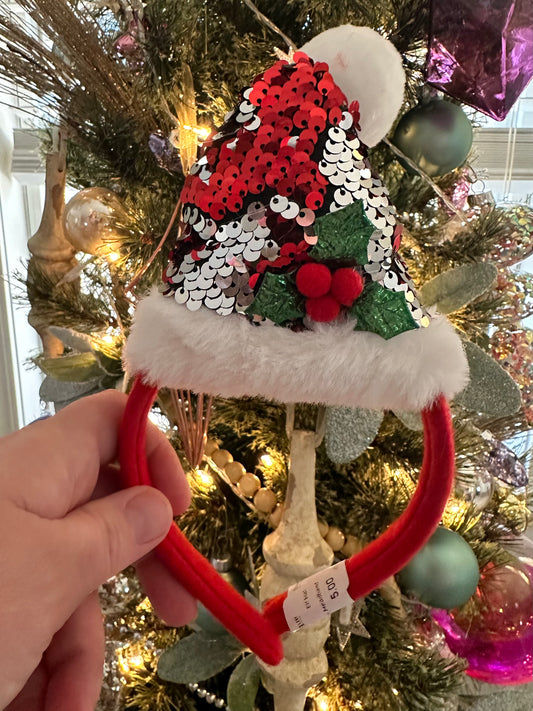 Sequin Santa Hat Headband
