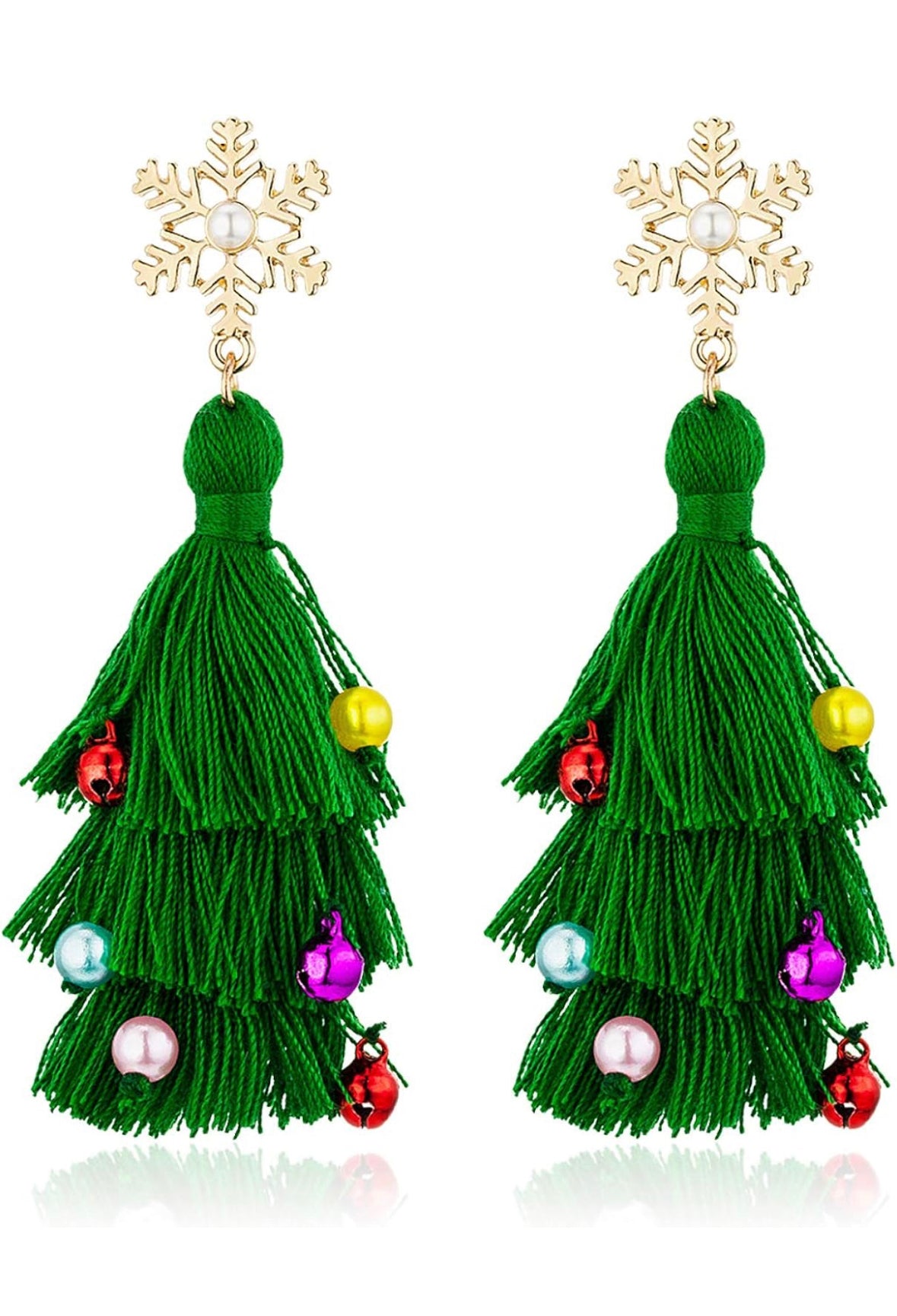 Christmas Tree Tassel Earrings