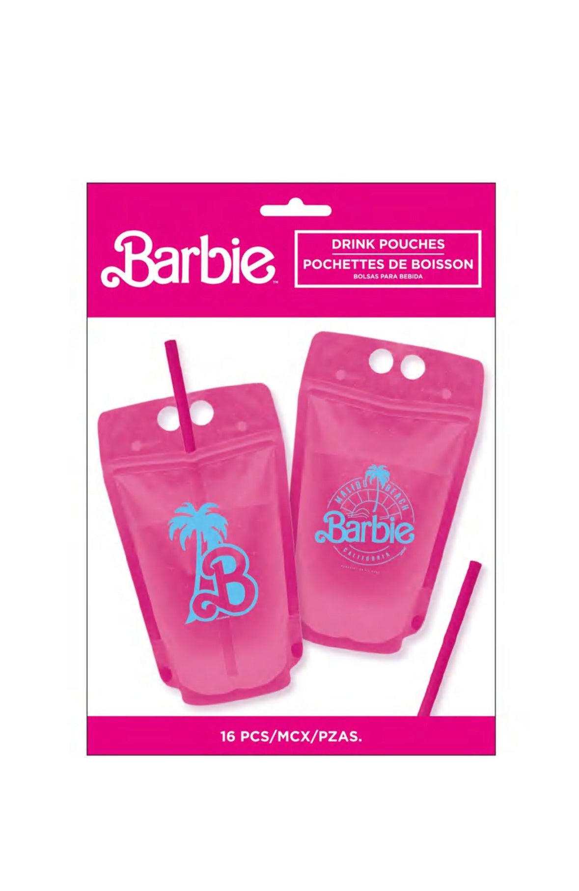 Malibu Barbie Plastic Drink Pouches