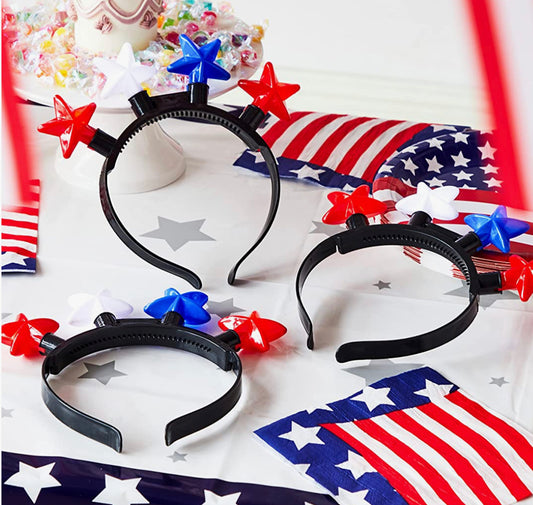 LED Patriotic Stars Mohawk Headband