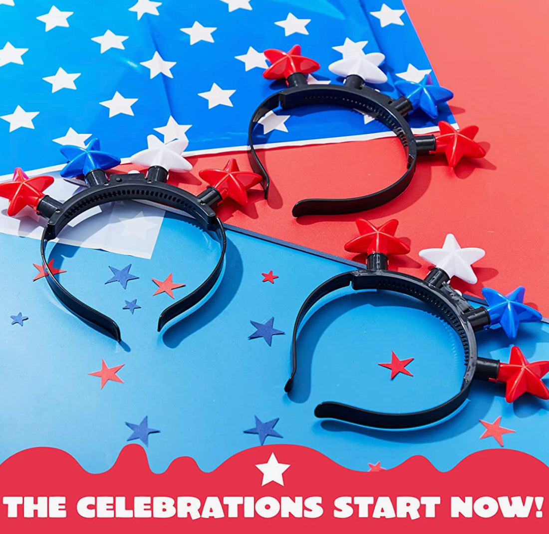 LED Patriotic Stars Mohawk Headband