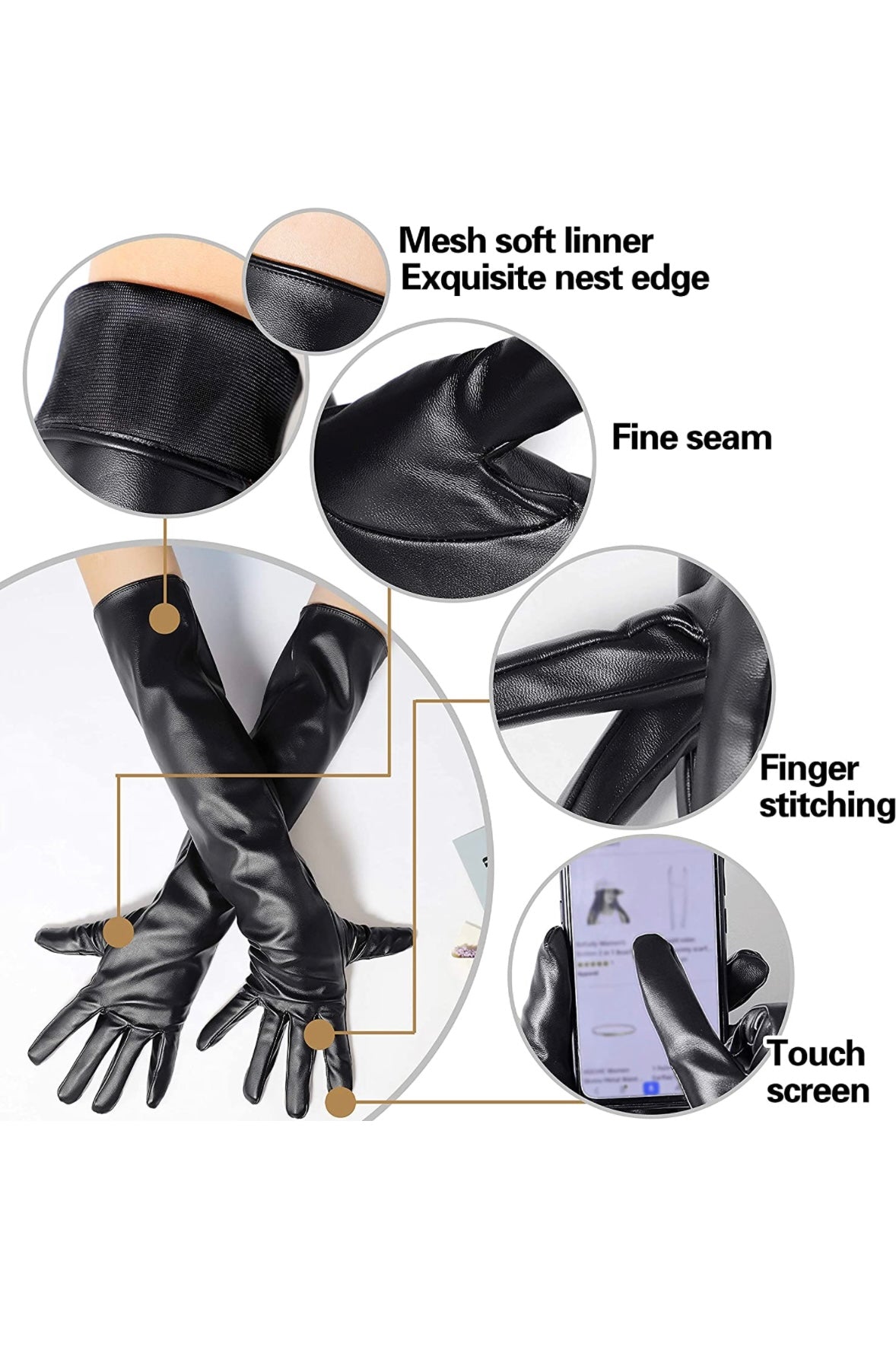 Pleather Gloves
