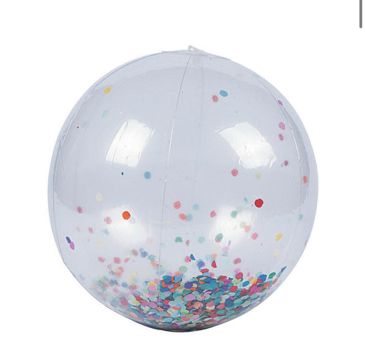Inflatable 11" Large Confetti Beach Balls