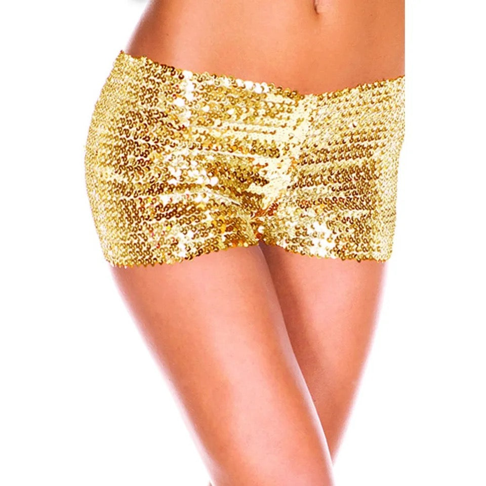 Sequin Elastic Shorts