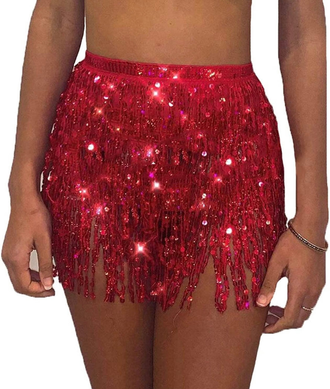Sequin Fringe Skirt