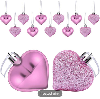 12 piece Heart Ornaments