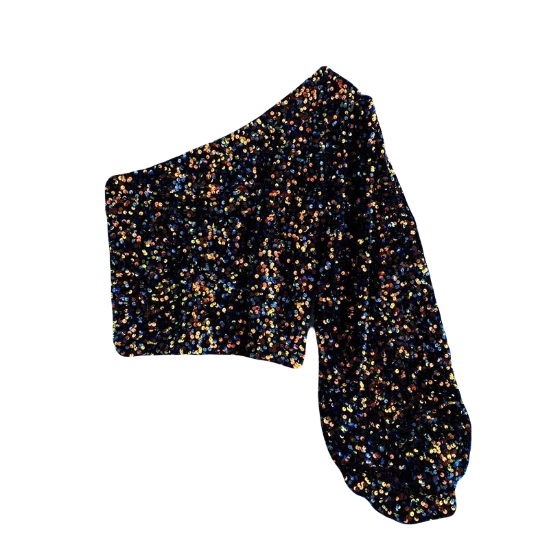One Shoulder Sequin Top