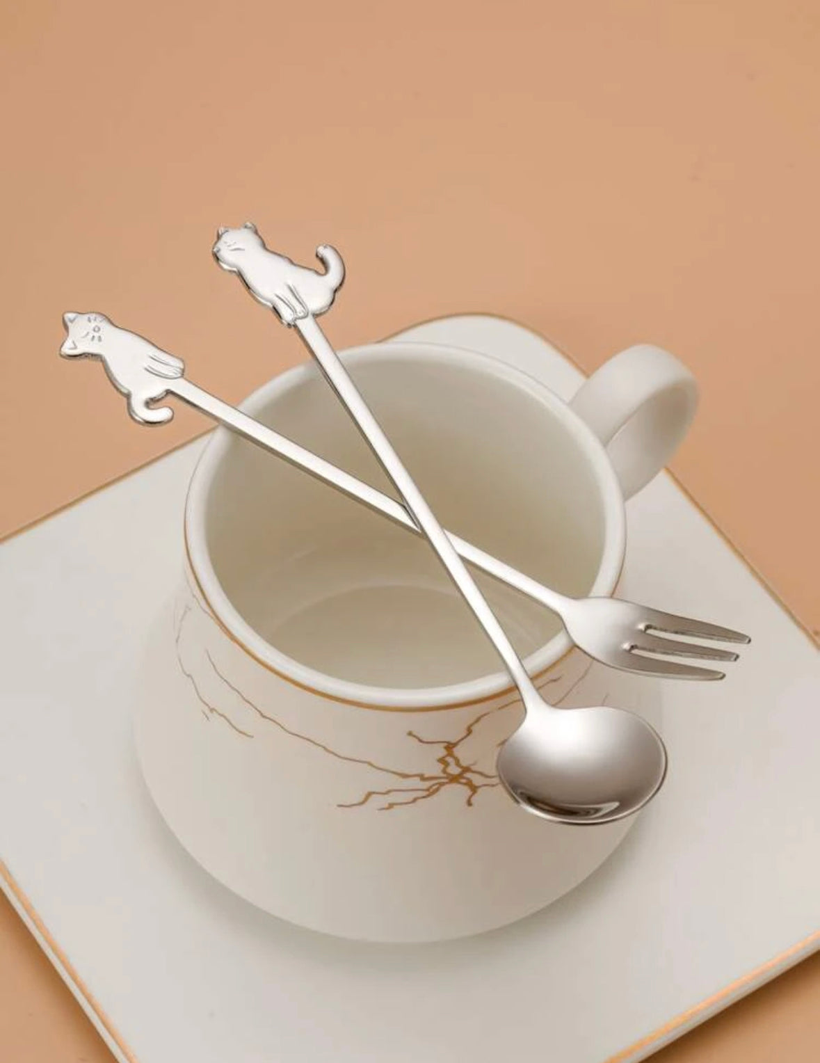 Cat Lovers Spoon + Fork Set
