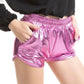 Metallic Waist Pocket Shorts