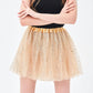 One Size Classic Elastic Purple and Golden Sequin 3 Layered Tulle Running Tutu Skirt