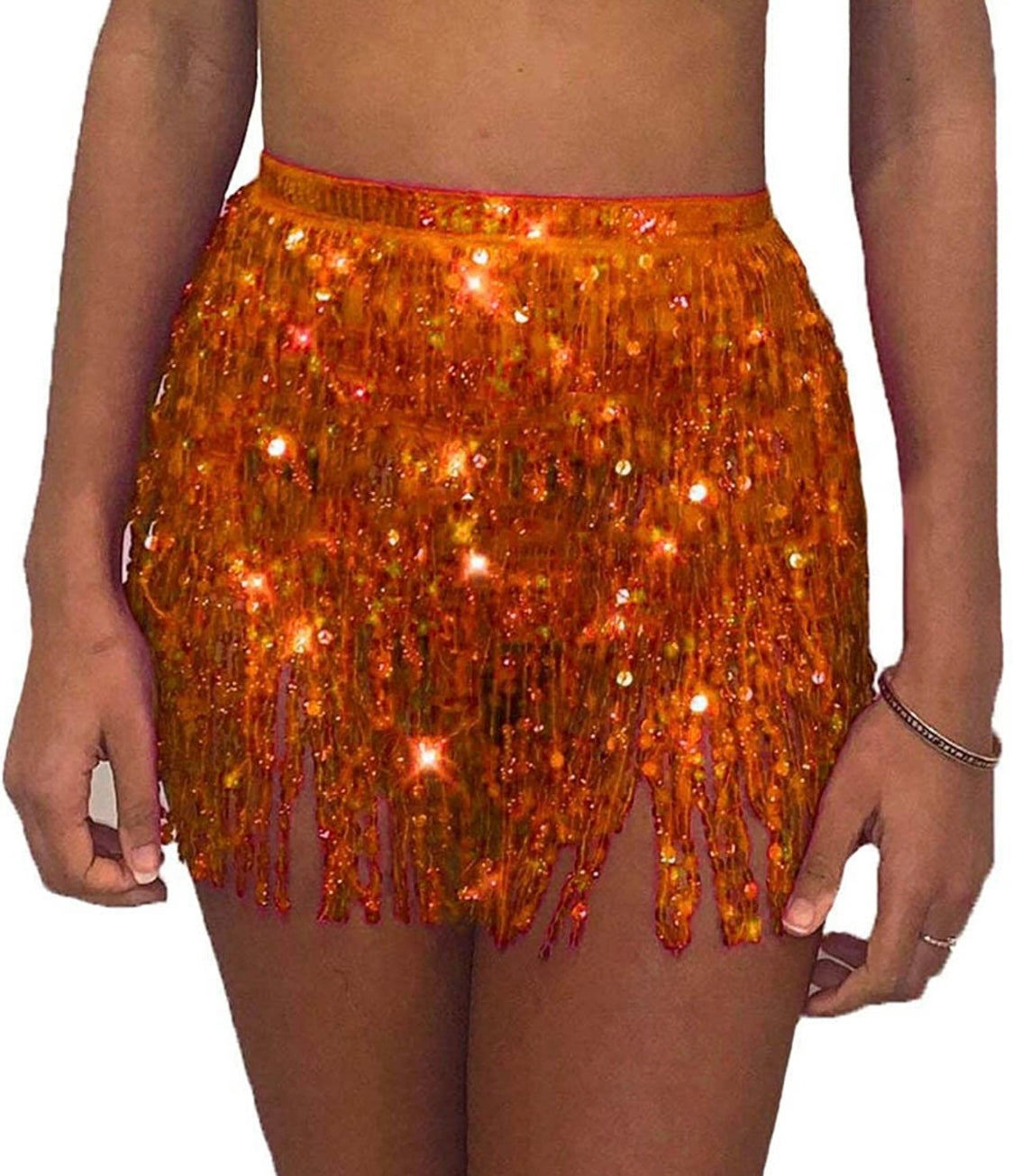 Sequin Fringe Skirt