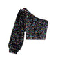 One Shoulder Sequin Top