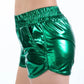 Metallic Waist Pocket Shorts