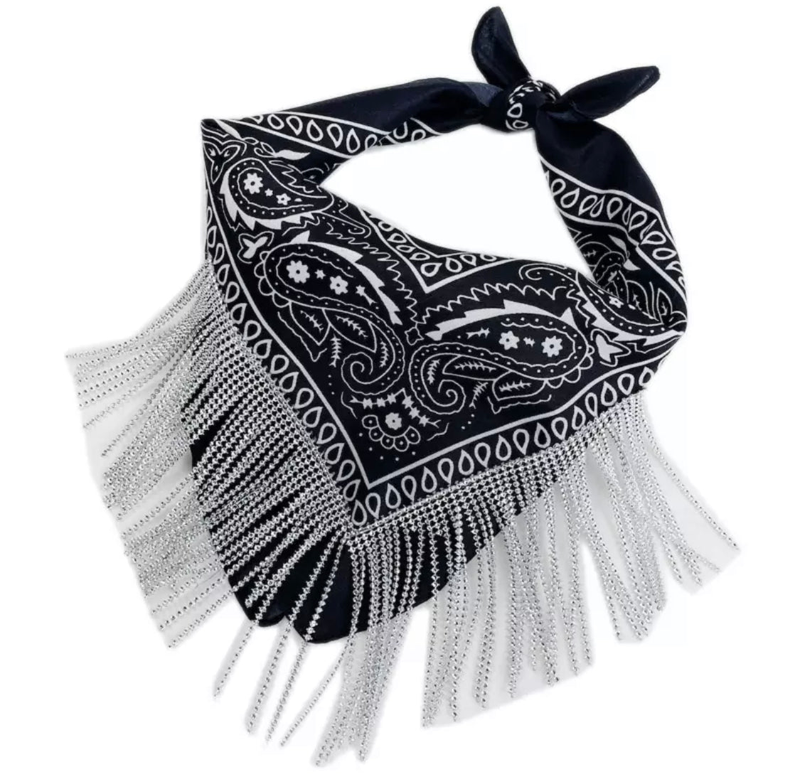 Rhinestone Tassel Bandana