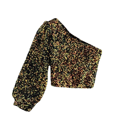 One Shoulder Sequin Top
