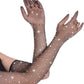Rhinestone Fishnet Gloves