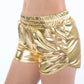 Metallic Waist Pocket Shorts