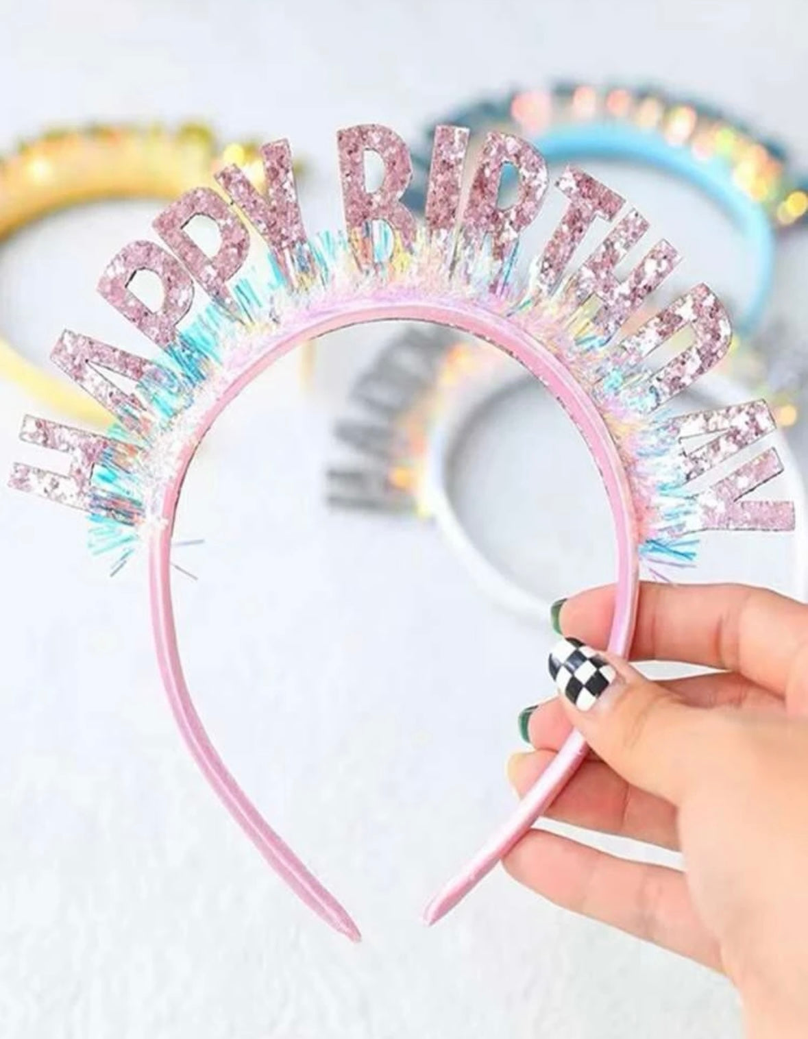 Happy Birthday Glitter Headbands