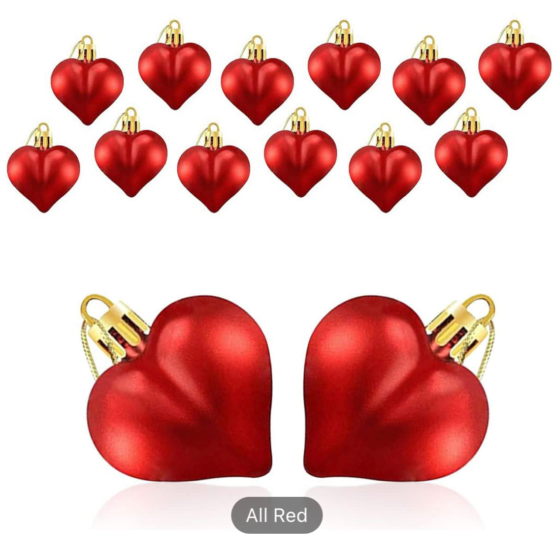 12 piece Heart Ornaments