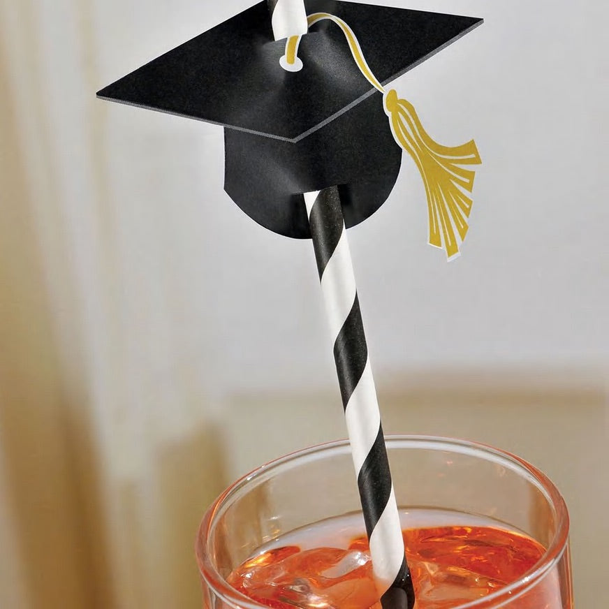 Graduation Cap Straws