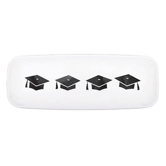 Grad Hat White Platter - 17.5"