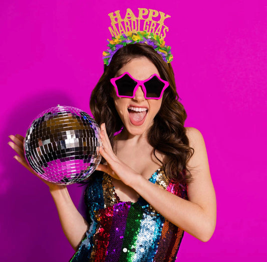 Happy Mardi Gras Party Crown Headband