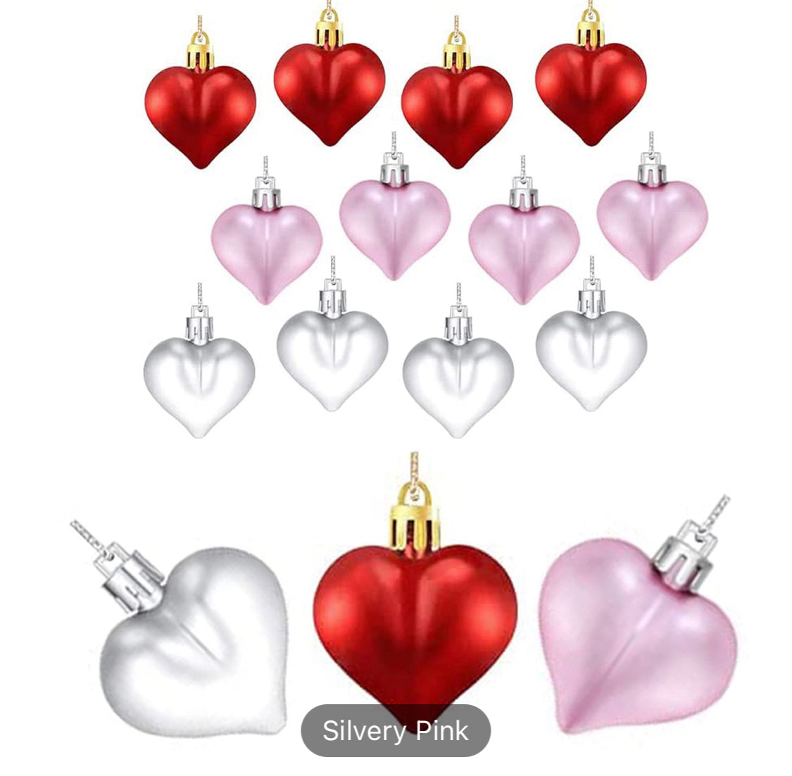 12 piece Heart Ornaments
