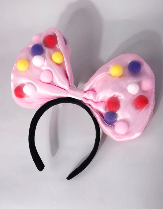 Pompom Bow Headband